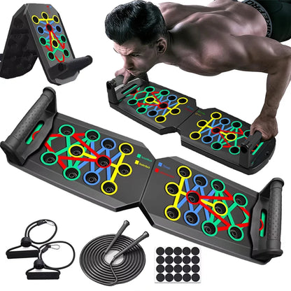 Push-Up Board Set Portable Multifunctional Push-Up Bar Foldable Fitness Equipment for Chest Abdomen Arms/Back Training