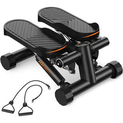 Stair Stepper for Exercises-Twist Stepper with Resistance Bands and 330Lbs Weight Capacity , Black , Lose Weight and Get Fit